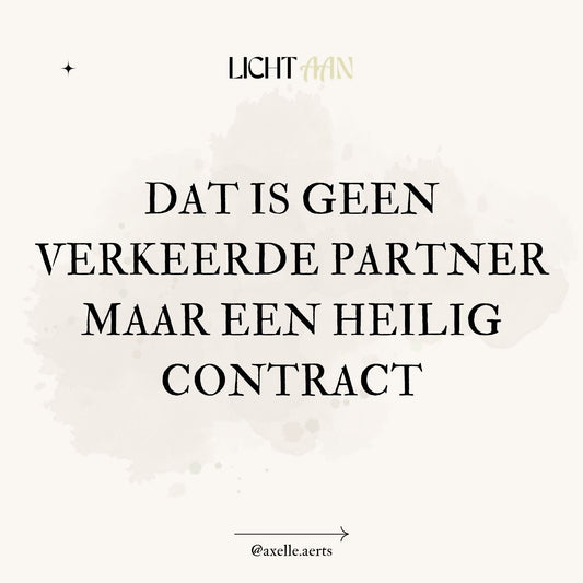 Dat is geen verkeerde partner maar een heilig contract.